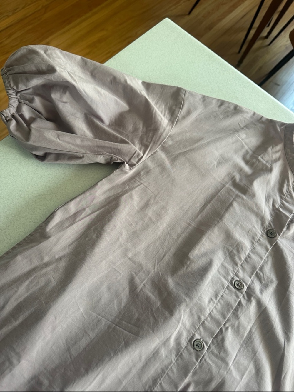 Muji Lilac Button-Front Midi Dress - Picture 4 of 5